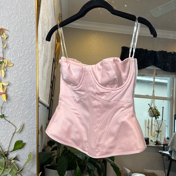 RARE HOUSE OF CB 'Antonella' Blush Satin Boned Corset NWOT - Picture 12 of 12